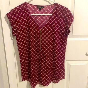 Express Burgundy gramercy  Short Sleeve Top